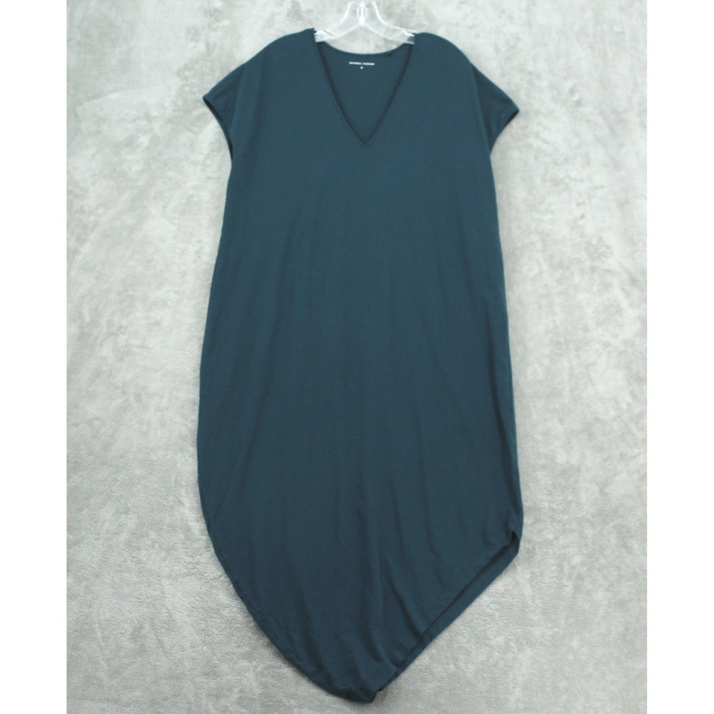 Universal Standard Dress Women Medium Asymmetric Hem Maxi Teal Athleisure Knit